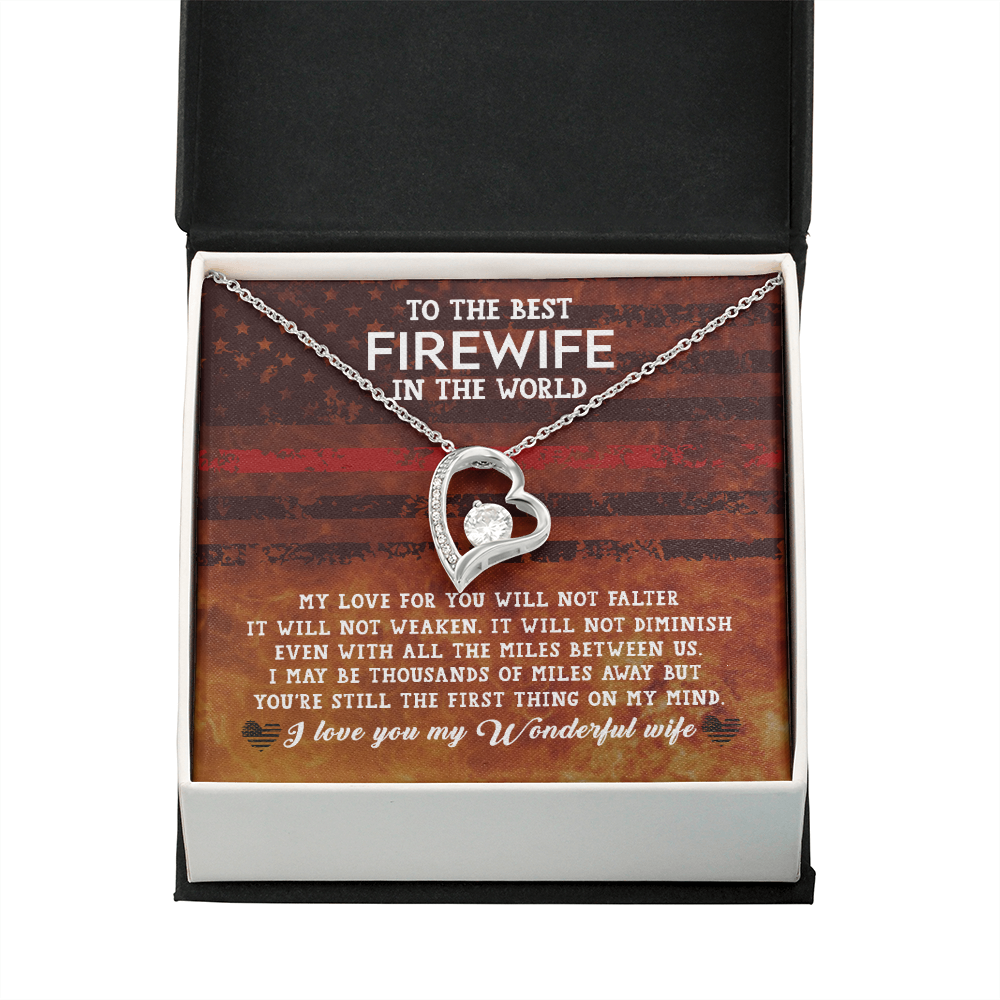 To My Wife Firewife Independence Day Forever Necklace w Message Card-Express Your Love Gifts