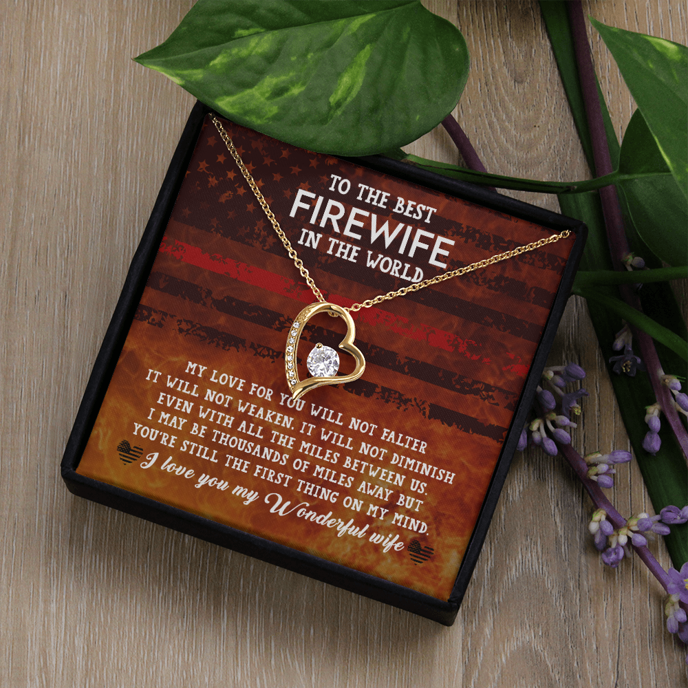 To My Wife Firewife Independence Day Forever Necklace w Message Card-Express Your Love Gifts