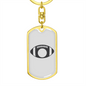 To My Wife Footbal Plain Monogram Keychain Stainless Steel or 18k Gold Dog Tag Keyring-Express Your Love Gifts
