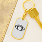 To My Wife Footbal Plain Monogram Keychain Stainless Steel or 18k Gold Dog Tag Keyring-Express Your Love Gifts
