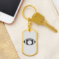 To My Wife Footbal Plain Monogram Keychain Stainless Steel or 18k Gold Dog Tag Keyring-Express Your Love Gifts