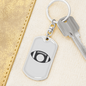To My Wife Footbal Plain Monogram Keychain Stainless Steel or 18k Gold Dog Tag Keyring-Express Your Love Gifts