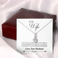 To My Wife Forever and Always Alluring Ribbon Necklace Message Card-Express Your Love Gifts