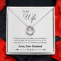 To My Wife Forever and Always Lucky Horseshoe Necklace Message Card 14k w CZ Crystals-Express Your Love Gifts
