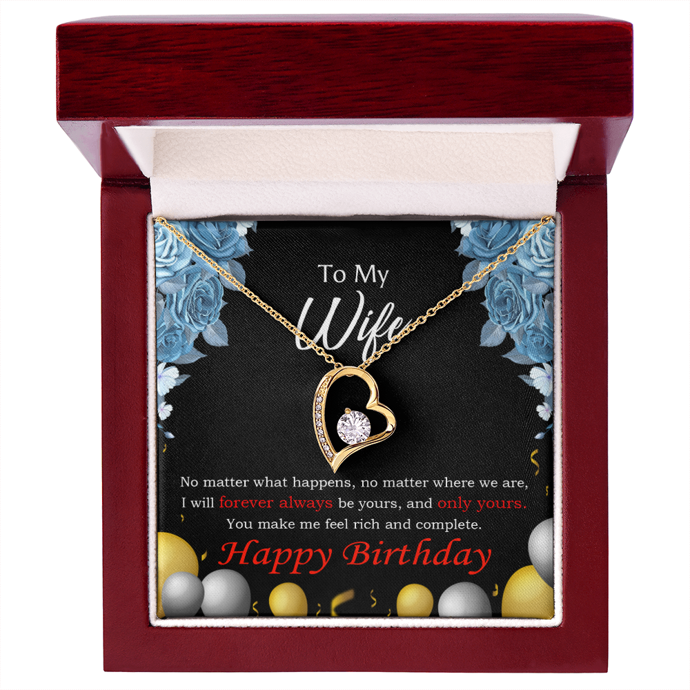 To My Wife Forever and Together Birthday Message Forever Necklace w Message Card-Express Your Love Gifts