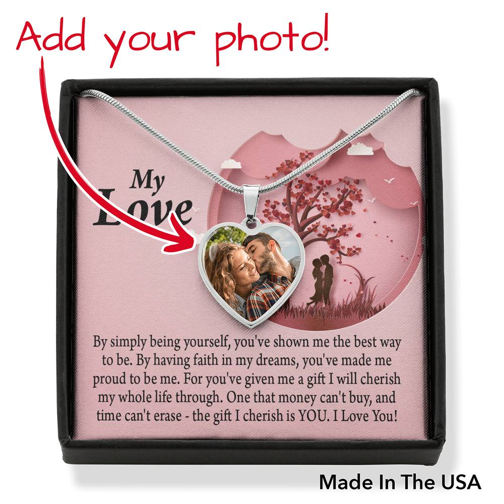 To My Wife Form Husband Personalized To My Love Necklace Heart Pendant Necklace 18-22"-Express Your Love Gifts