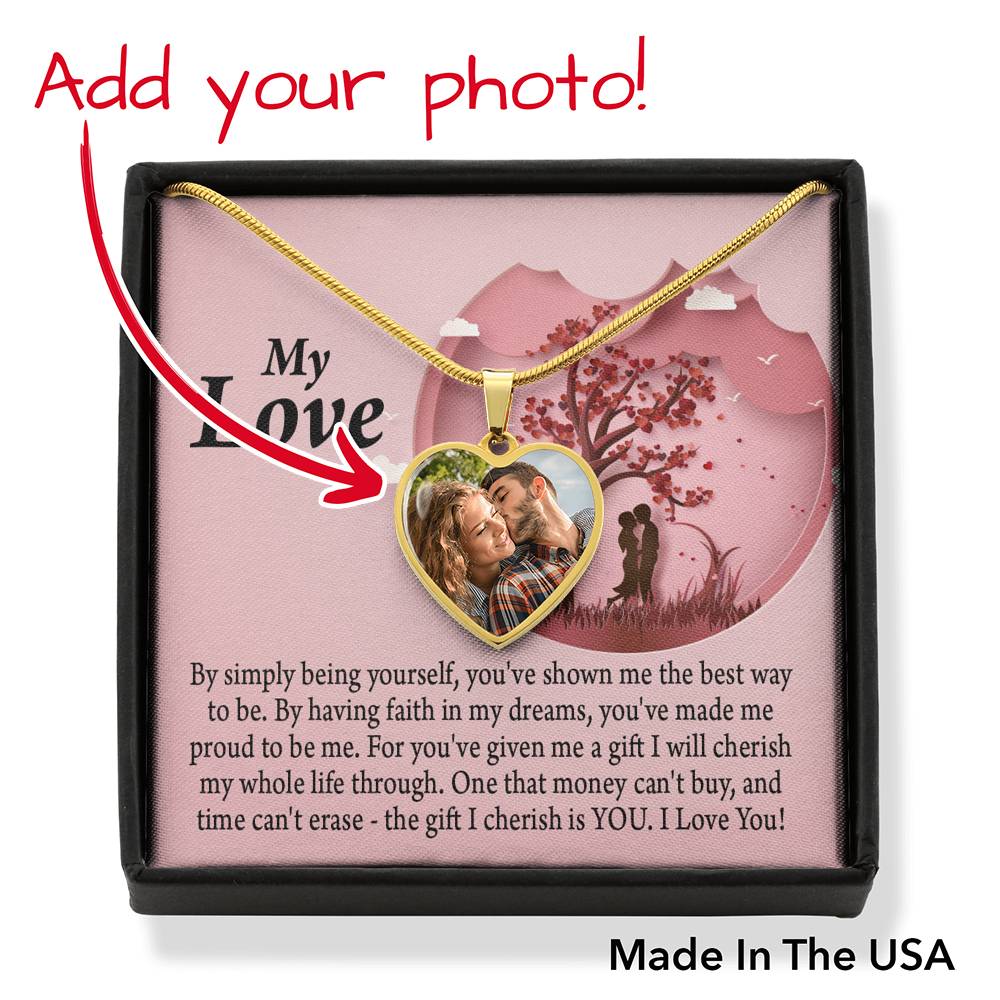 To My Wife Form Husband Personalized To My Love Necklace Heart Pendant Necklace 18-22"-Express Your Love Gifts