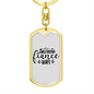 To My Wife Girlfriend Fiance Wife Plain White Keychain Stainless Steel or 18k Gold Dog Tag Keyring-Express Your Love Gifts