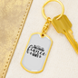 To My Wife Girlfriend Fiance Wife Plain White Keychain Stainless Steel or 18k Gold Dog Tag Keyring-Express Your Love Gifts