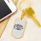 To My Wife Girlfriend Fiance Wife Plain White Keychain Stainless Steel or 18k Gold Dog Tag Keyring-Express Your Love Gifts