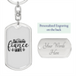 To My Wife Girlfriend Fiance Wife Plain White Keychain Stainless Steel or 18k Gold Dog Tag Keyring-Express Your Love Gifts