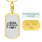 To My Wife Girlfriend Fiance Wife Plain White Keychain Stainless Steel or 18k Gold Dog Tag Keyring-Express Your Love Gifts