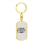 To My Wife Girlfriend Fiance Wife Plain White Keychain Stainless Steel or 18k Gold Dog Tag Keyring-Express Your Love Gifts
