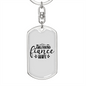 To My Wife Girlfriend Fiance Wife Plain White Keychain Stainless Steel or 18k Gold Dog Tag Keyring-Express Your Love Gifts