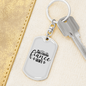 To My Wife Girlfriend Fiance Wife Plain White Keychain Stainless Steel or 18k Gold Dog Tag Keyring-Express Your Love Gifts