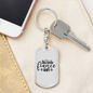 To My Wife Girlfriend Fiance Wife Plain White Keychain Stainless Steel or 18k Gold Dog Tag Keyring-Express Your Love Gifts
