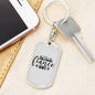 To My Wife Girlfriend Fiance Wife Plain White Keychain Stainless Steel or 18k Gold Dog Tag Keyring-Express Your Love Gifts