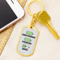 To My Wife Girlfriend Fiancee Wife Charger Keychain Stainless Steel or 18k Gold Dog Tag Keyring-Express Your Love Gifts