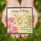 To My Wife Golden Birthday Message Forever Necklace w Message Card-Express Your Love Gifts