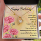 To My Wife Golden Birthday Message Forever Necklace w Message Card-Express Your Love Gifts