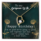 To My Wife Grow Old Birthday Message Forever Necklace w Message Card-Express Your Love Gifts