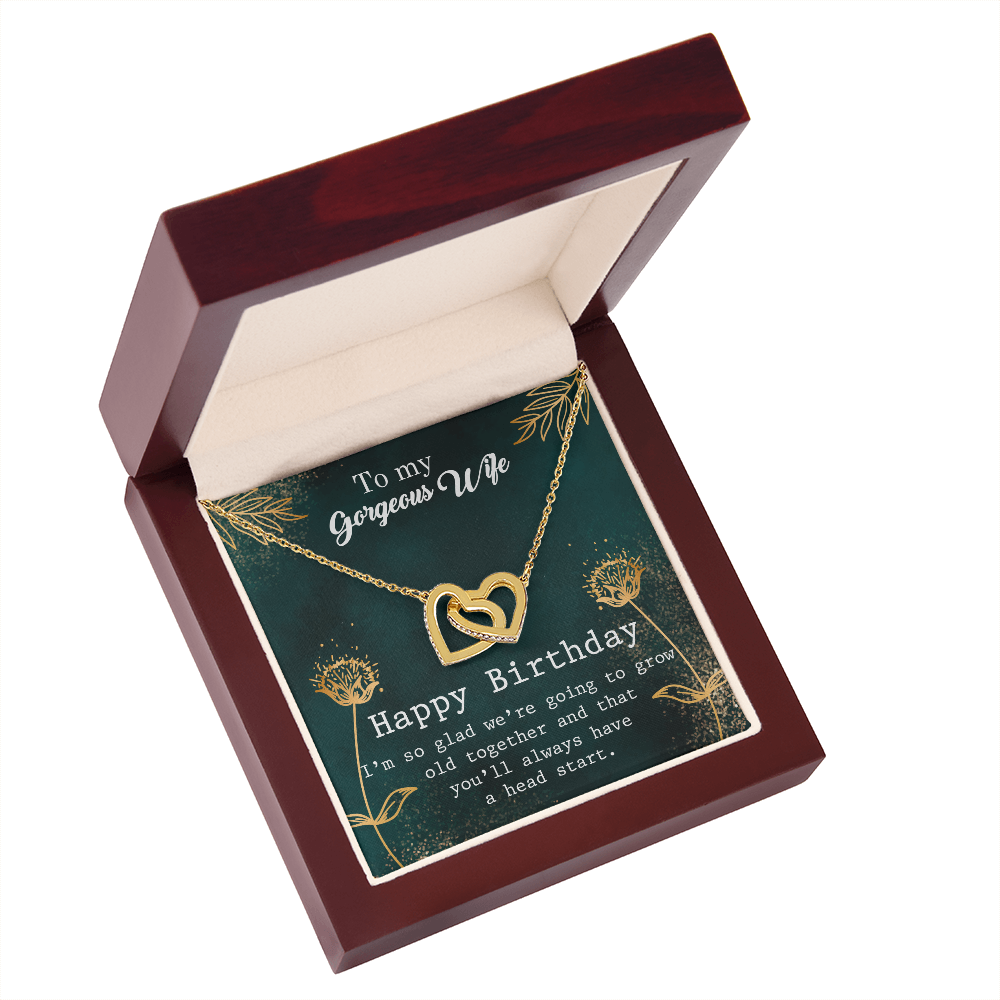 To My Wife Grow Old Together Birthday Message Inseparable Necklace-Express Your Love Gifts