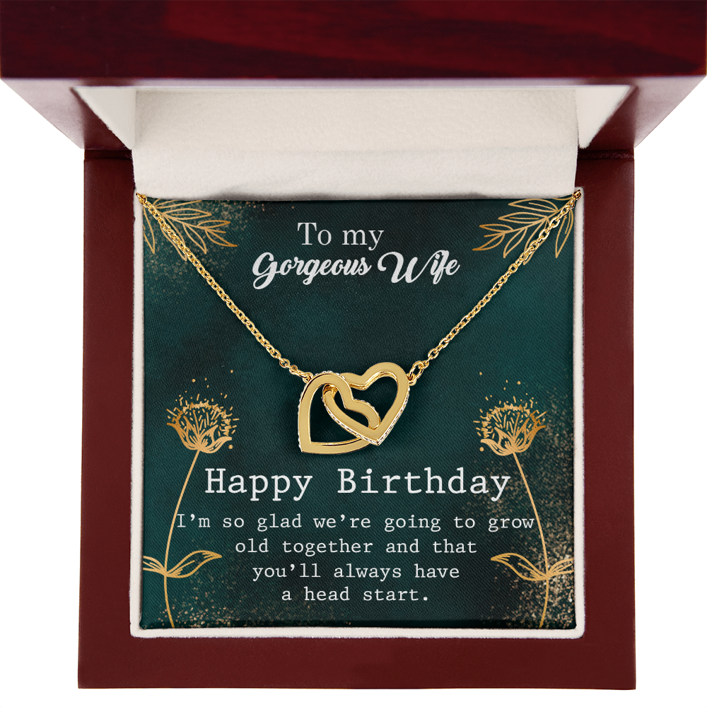 To My Wife Grow Old Together Birthday Message Inseparable Necklace-Express Your Love Gifts