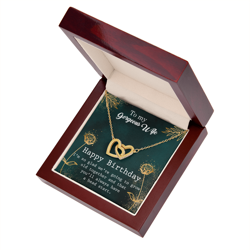 To My Wife Grow Old Together Birthday Message Inseparable Necklace-Express Your Love Gifts