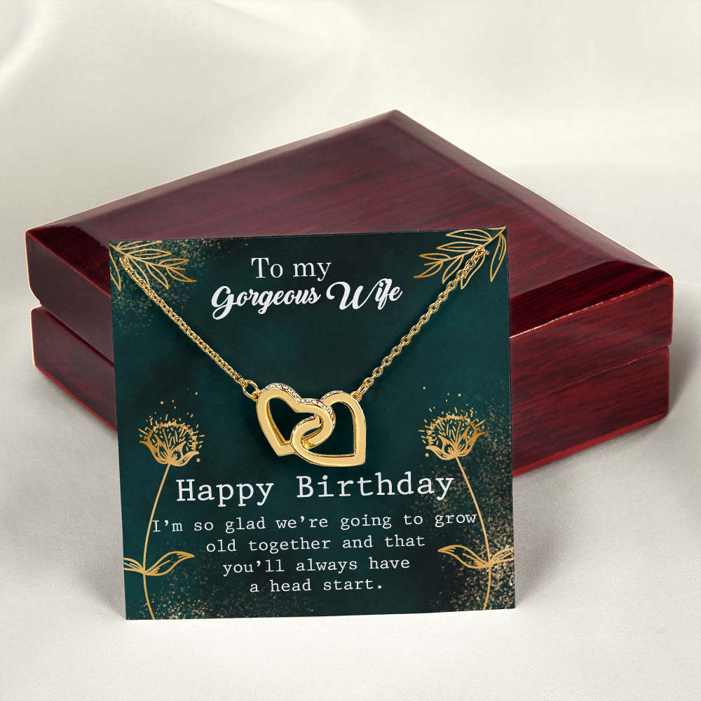 To My Wife Grow Old Together Birthday Message Inseparable Necklace-Express Your Love Gifts