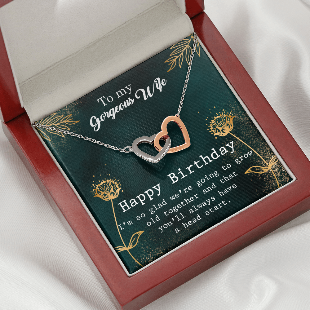 To My Wife Grow Old Together Birthday Message Inseparable Necklace-Express Your Love Gifts