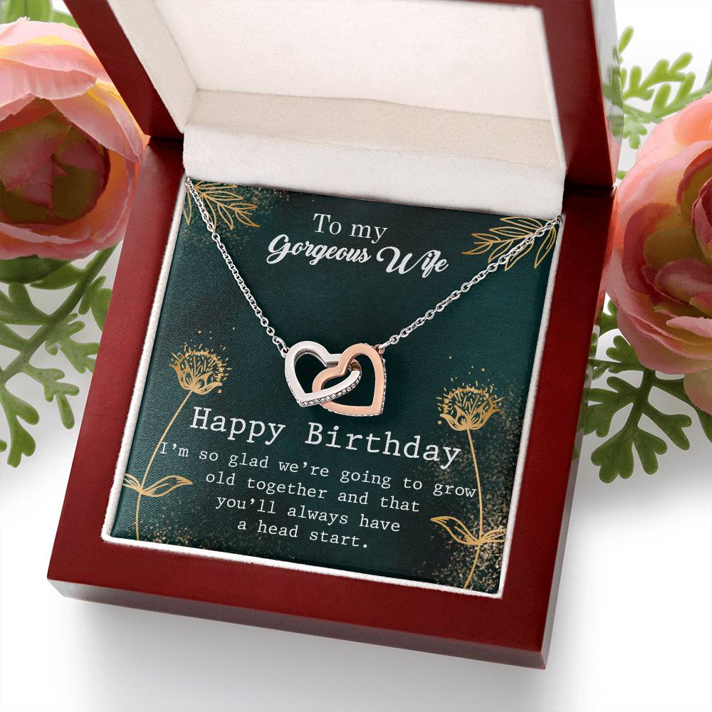To My Wife Grow Old Together Birthday Message Inseparable Necklace-Express Your Love Gifts