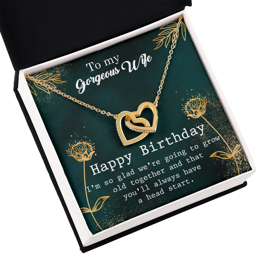 To My Wife Grow Old Together Birthday Message Inseparable Necklace-Express Your Love Gifts