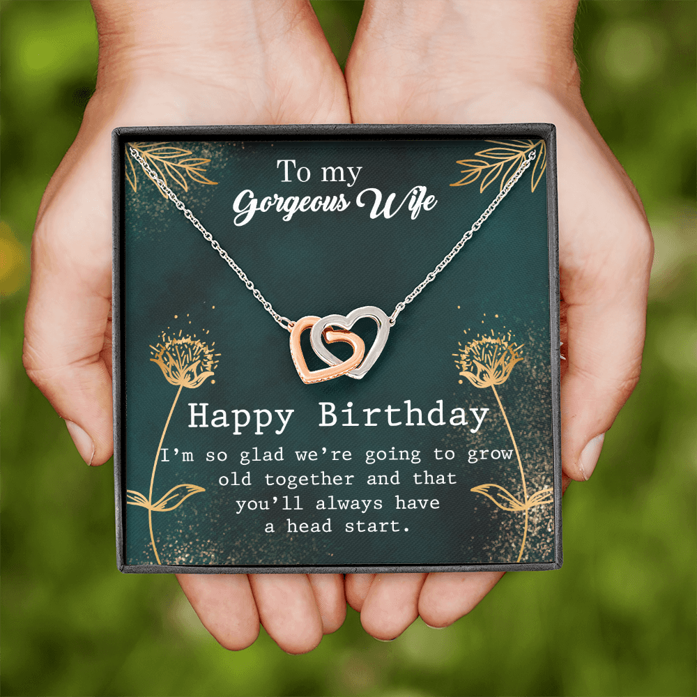To My Wife Grow Old Together Birthday Message Inseparable Necklace-Express Your Love Gifts