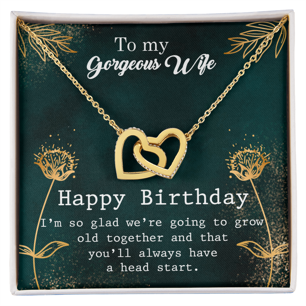 To My Wife Grow Old Together Birthday Message Inseparable Necklace-Express Your Love Gifts