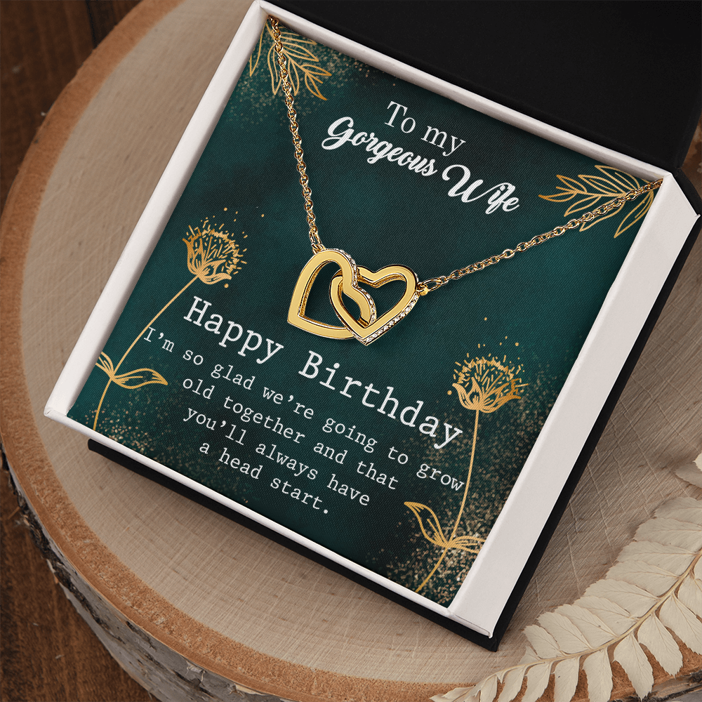 To My Wife Grow Old Together Birthday Message Inseparable Necklace-Express Your Love Gifts