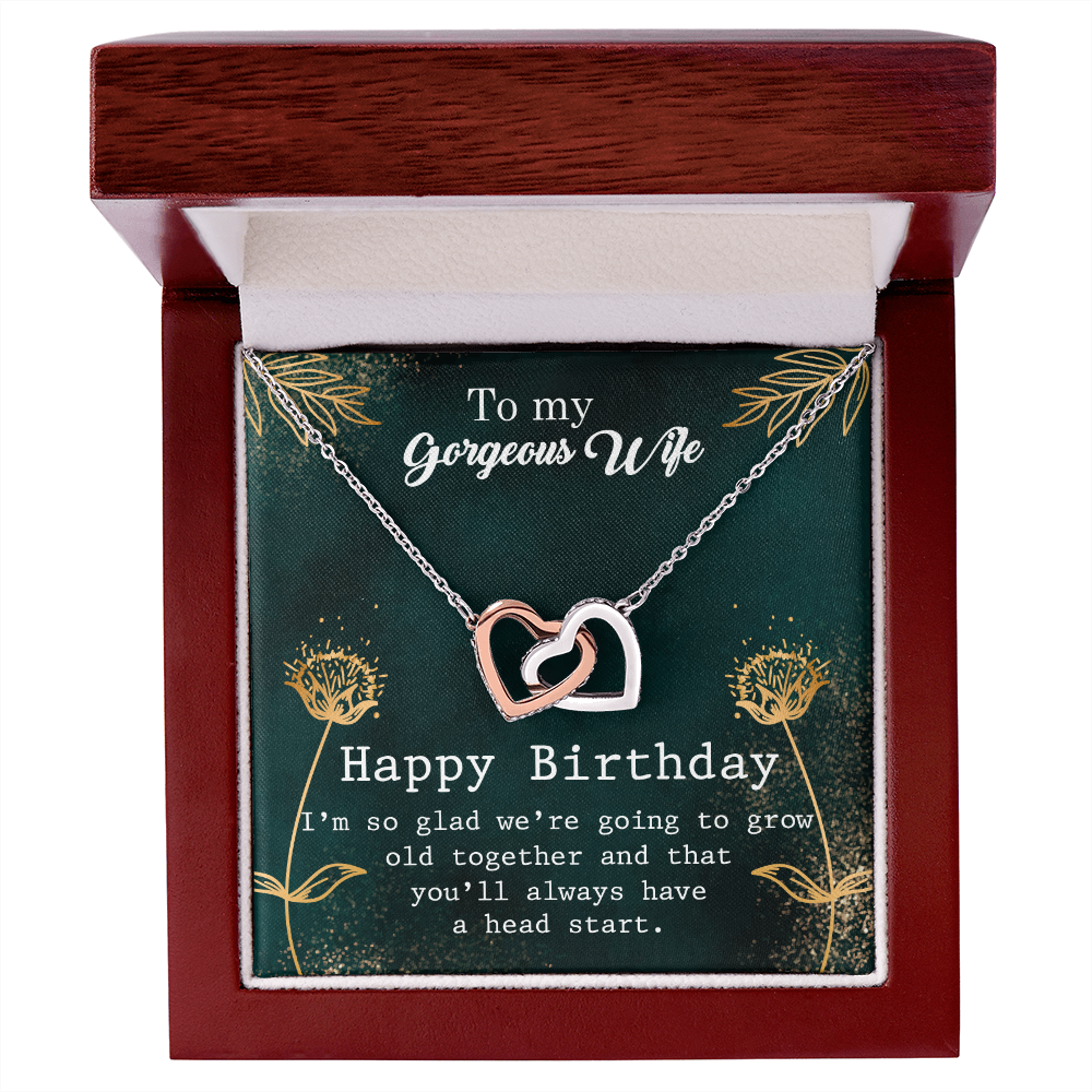 To My Wife Grow Old Together Birthday Message Inseparable Necklace-Express Your Love Gifts