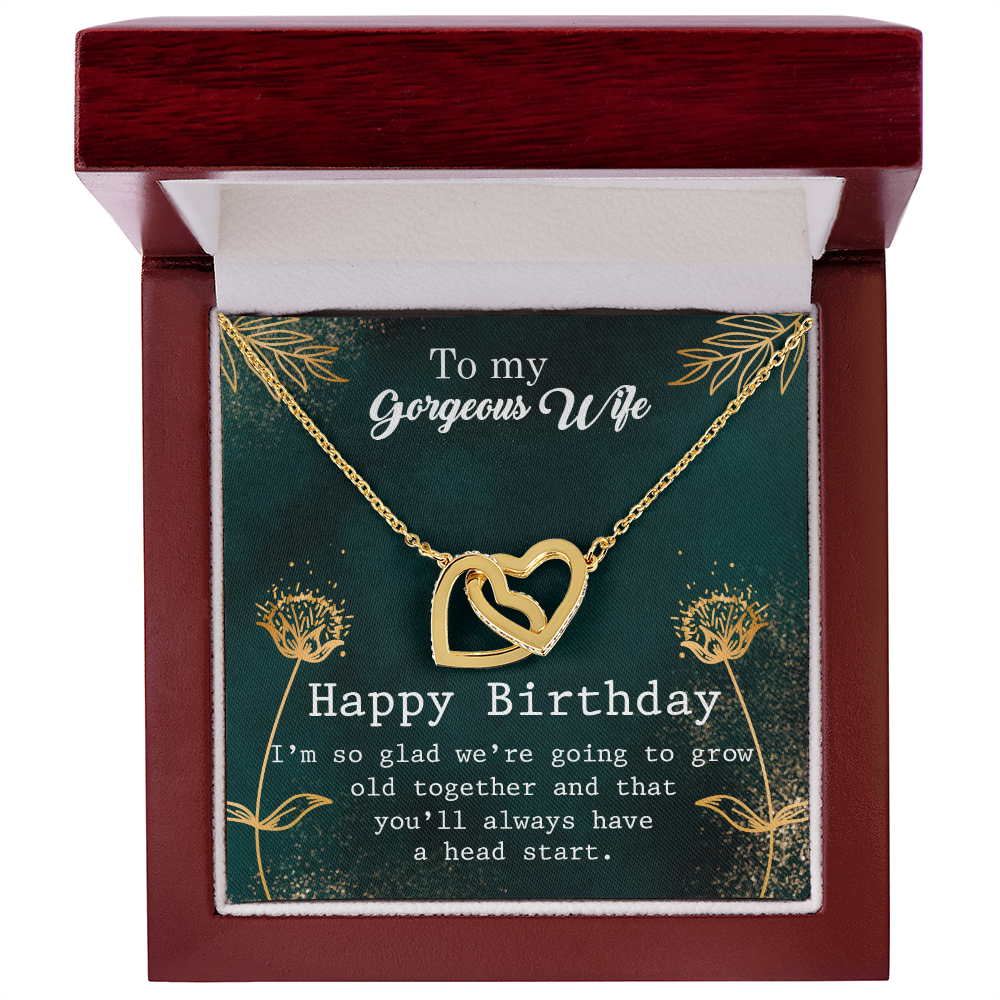 To My Wife Grow Old Together Birthday Message Inseparable Necklace-Express Your Love Gifts
