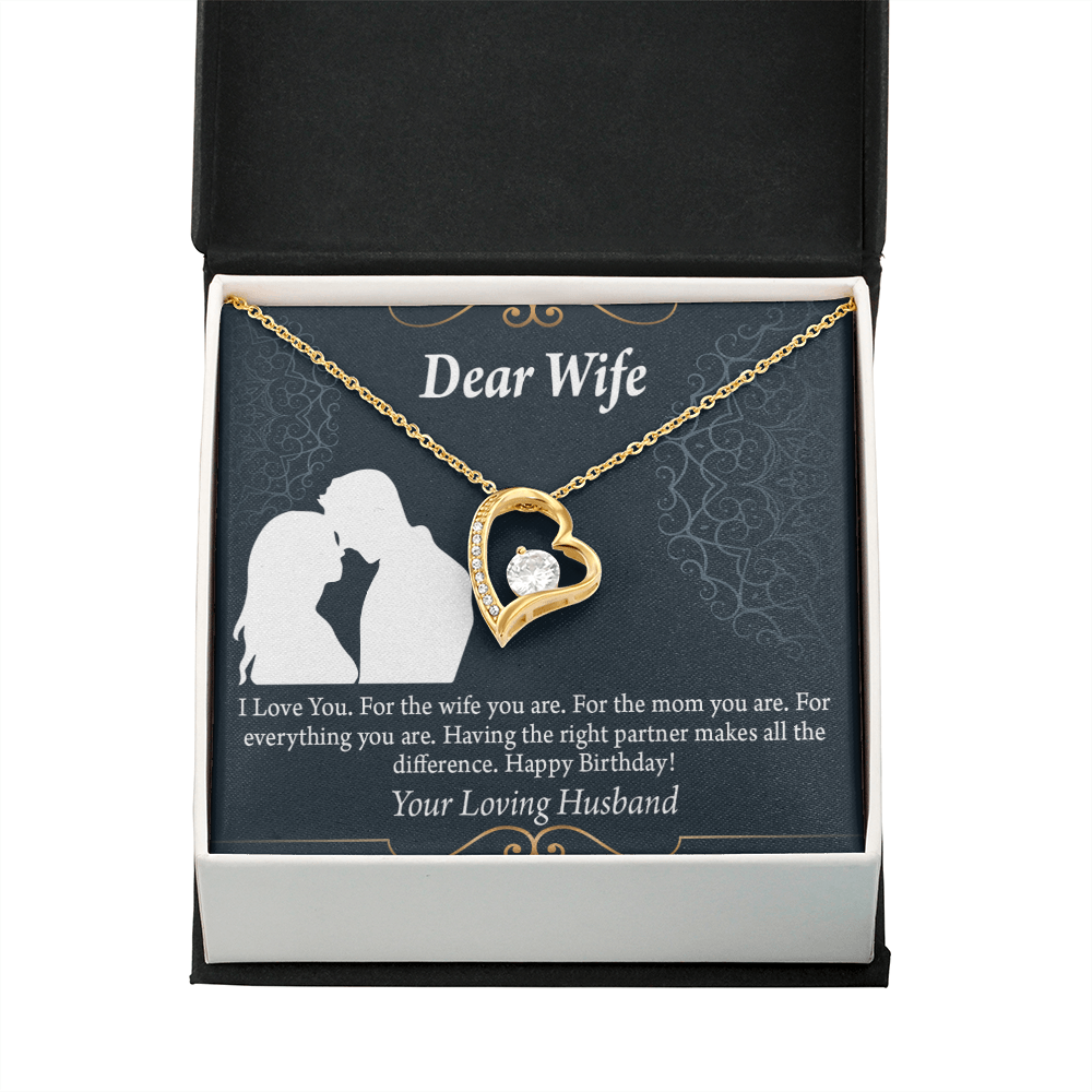 To My Wife Happy Birthday Dear Forever Necklace w Message Card-Express Your Love Gifts