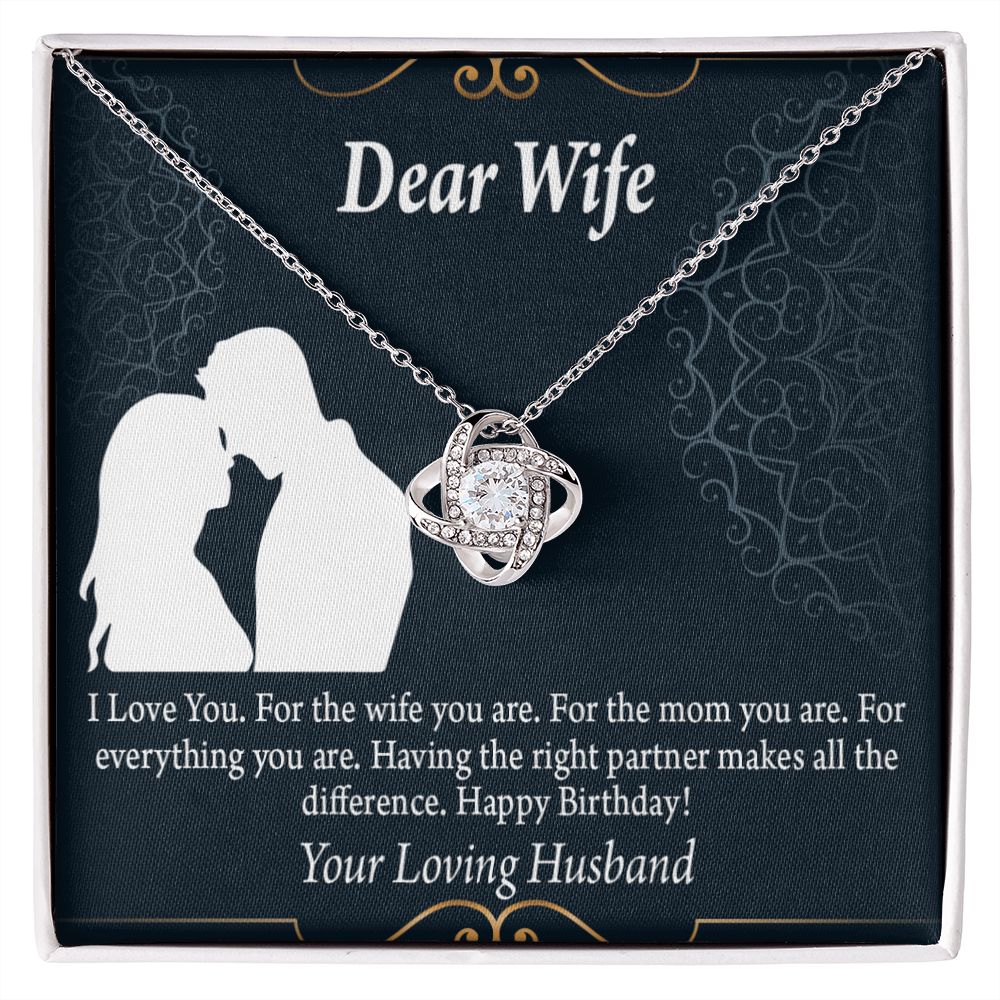 To My Wife Happy Birthday Dear Infinity Knot Necklace Message Card-Express Your Love Gifts