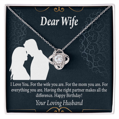 To My Wife Happy Birthday Dear Infinity Knot Necklace Message Card-Express Your Love Gifts