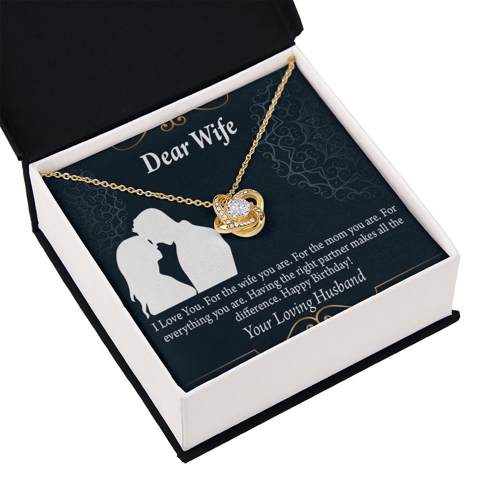 To My Wife Happy Birthday Dear Infinity Knot Necklace Message Card-Express Your Love Gifts