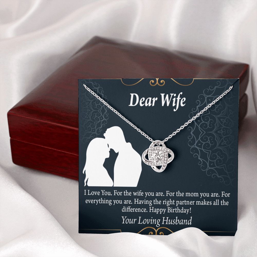 To My Wife Happy Birthday Dear Infinity Knot Necklace Message Card-Express Your Love Gifts