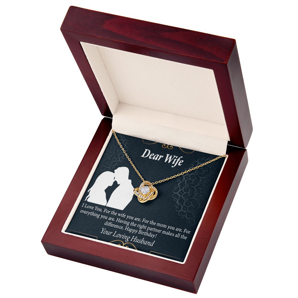 To My Wife Happy Birthday Dear Infinity Knot Necklace Message Card-Express Your Love Gifts