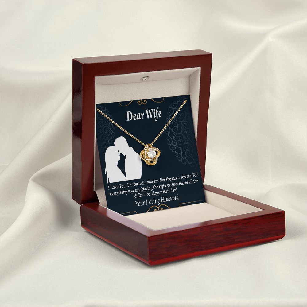 To My Wife Happy Birthday Dear Infinity Knot Necklace Message Card-Express Your Love Gifts