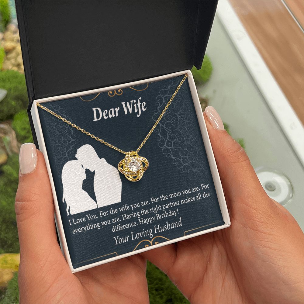 To My Wife Happy Birthday Dear Infinity Knot Necklace Message Card-Express Your Love Gifts