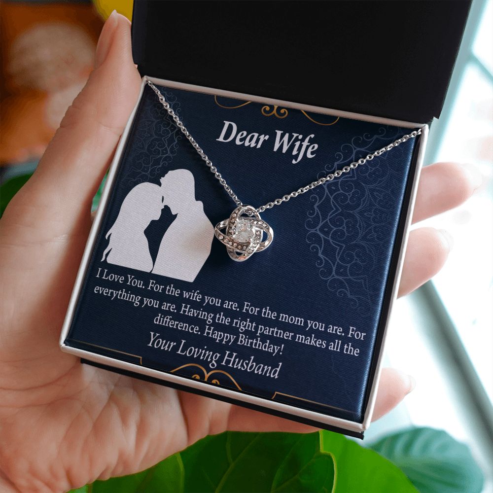 To My Wife Happy Birthday Dear Infinity Knot Necklace Message Card-Express Your Love Gifts