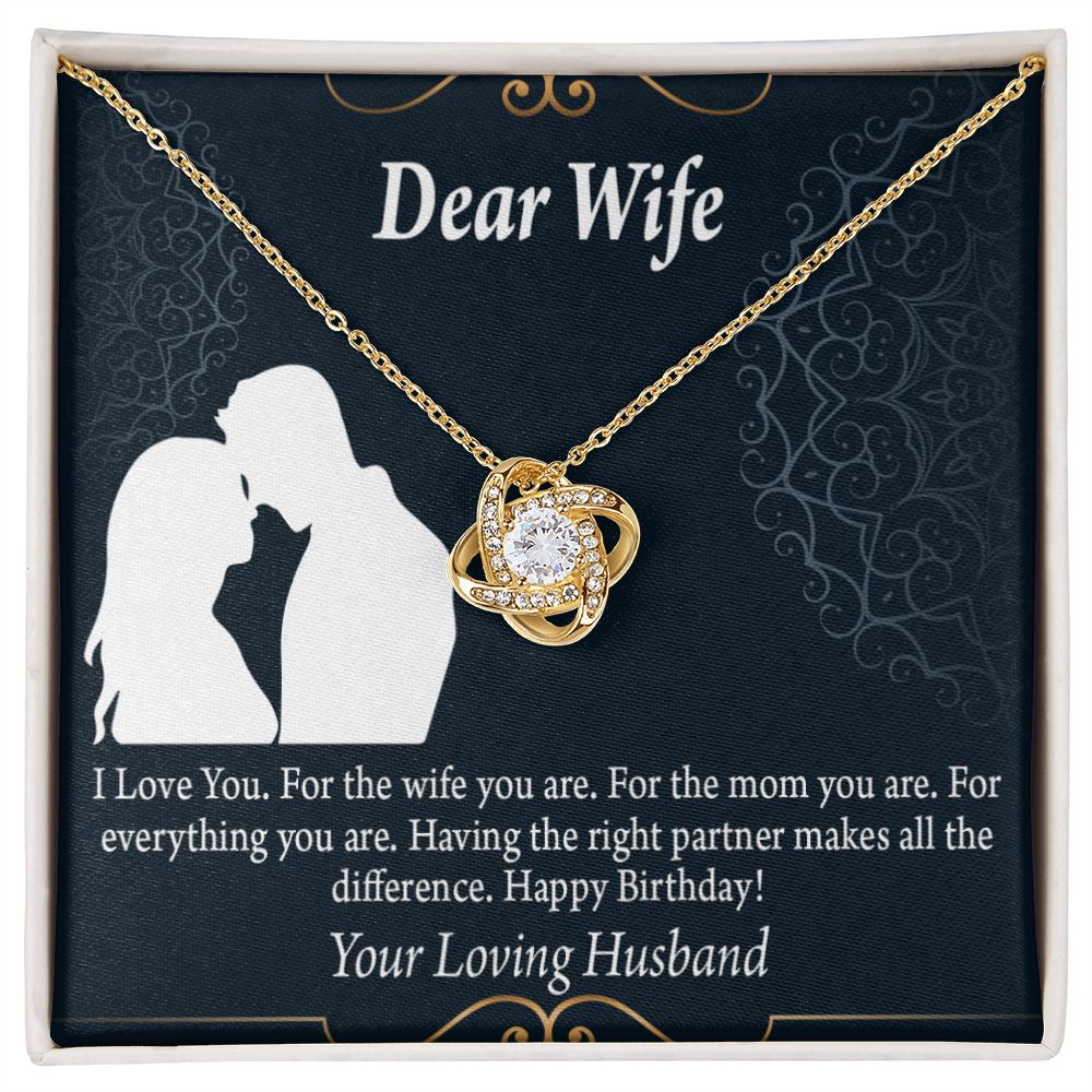 To My Wife Happy Birthday Dear Infinity Knot Necklace Message Card-Express Your Love Gifts