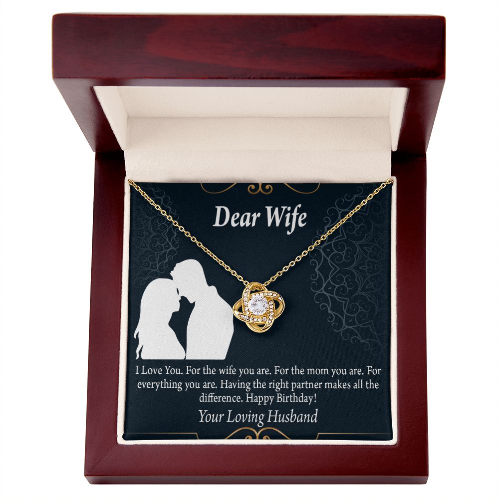 To My Wife Happy Birthday Dear Infinity Knot Necklace Message Card-Express Your Love Gifts