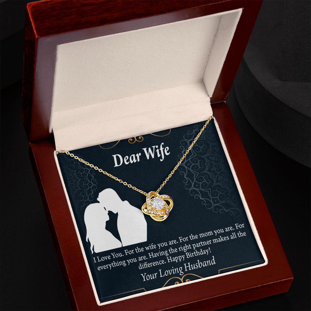 To My Wife Happy Birthday Dear Infinity Knot Necklace Message Card-Express Your Love Gifts