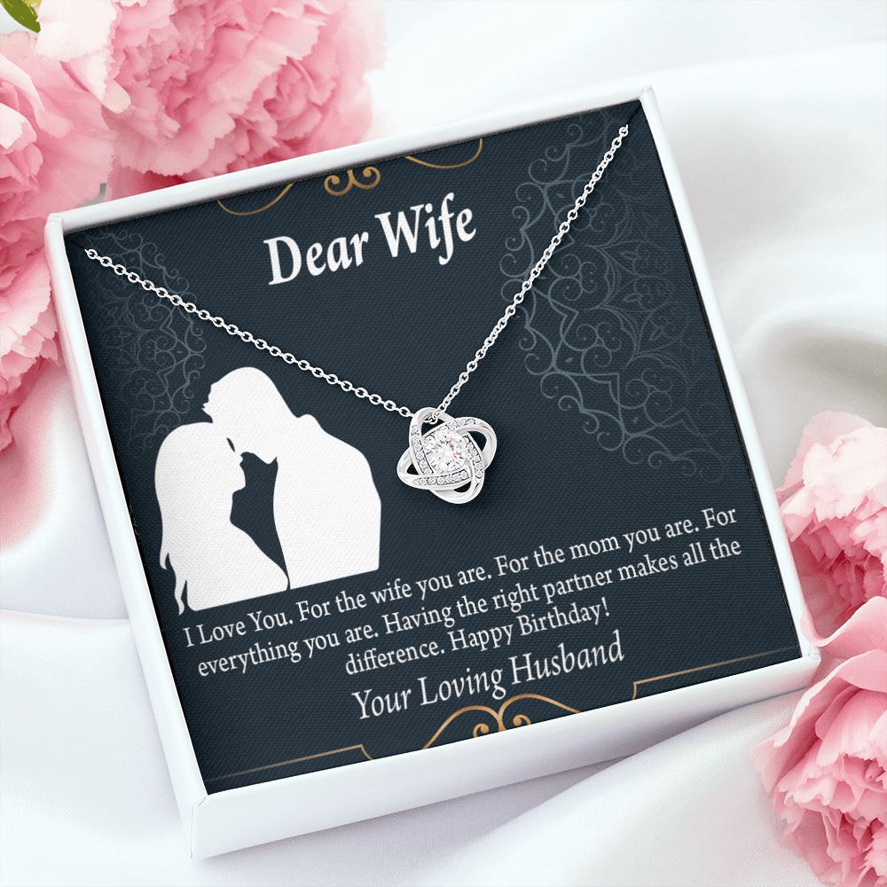 To My Wife Happy Birthday Dear Infinity Knot Necklace Message Card-Express Your Love Gifts